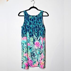 Lilly Pulitzer Jackie Silk Shift Dress Women Small Tropical Sleeveless Slathouse